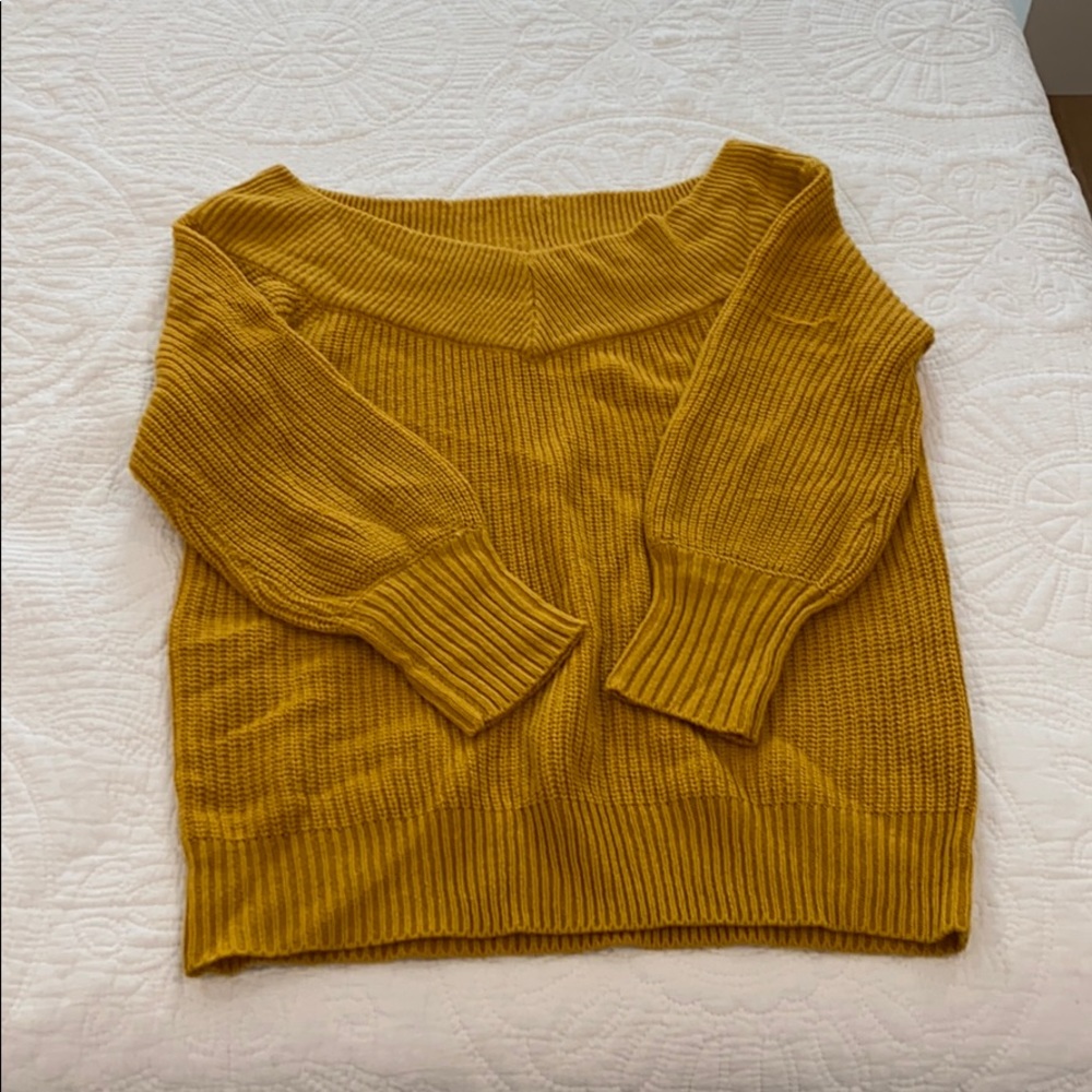 Mustard off the shoulder sweater
